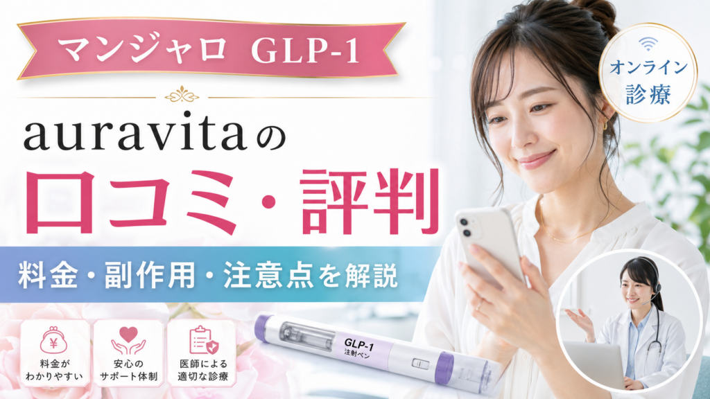 auravita（オーラヴィータ）のマンジャロGLP-1ダイエット注射の口コミ評判は？効果・料金・副作用・注意点を徹底解説