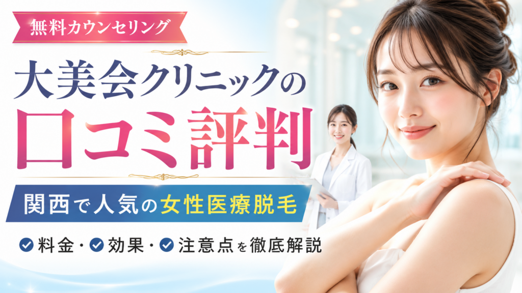 大美会クリニックの口コミ評判は？関西の女性医療脱毛の料金・効果・注意点を徹底解説