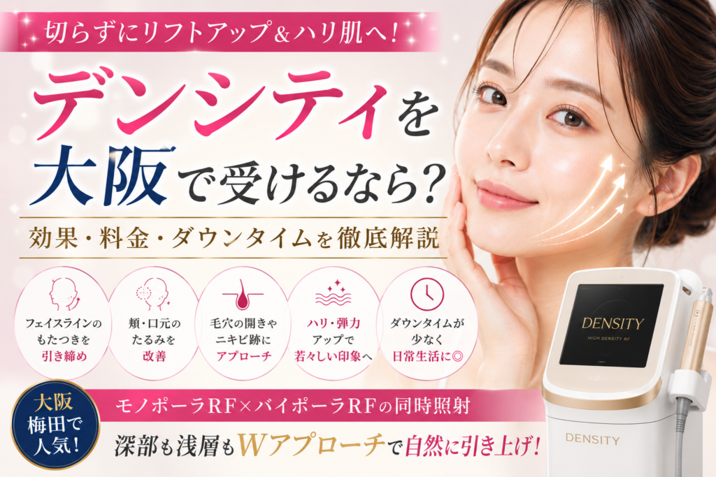 デンシティを大阪で受けるなら？たるみ・小顔への効果や料金、ダウンタイムを徹底解説