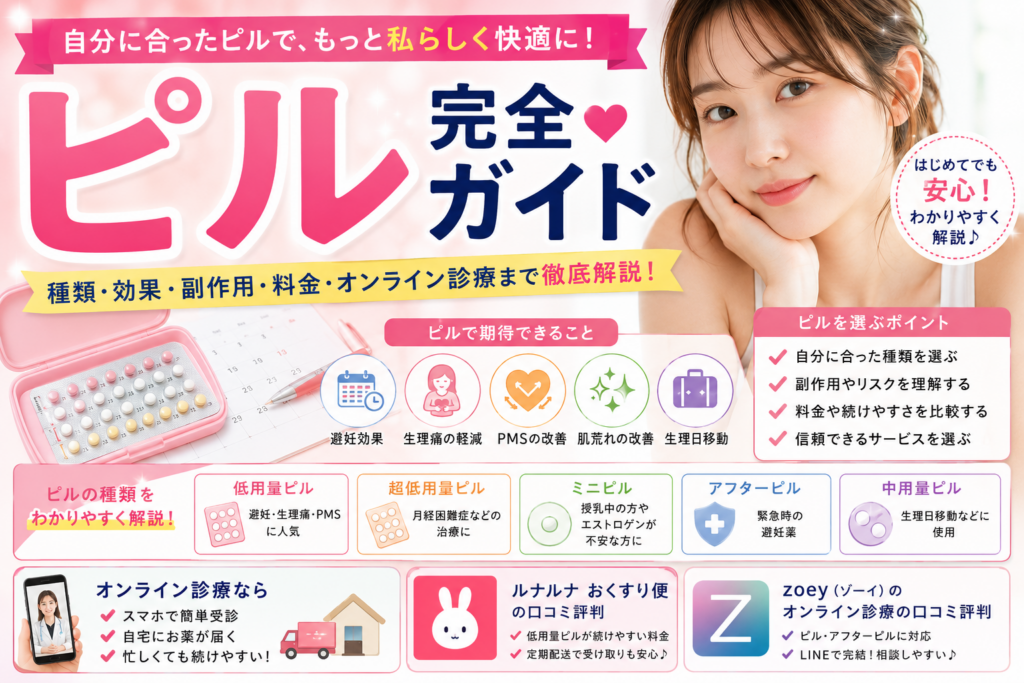 ピル完全ガイド｜種類・効果・副作用・オンライン診療・選び方まで徹底解説