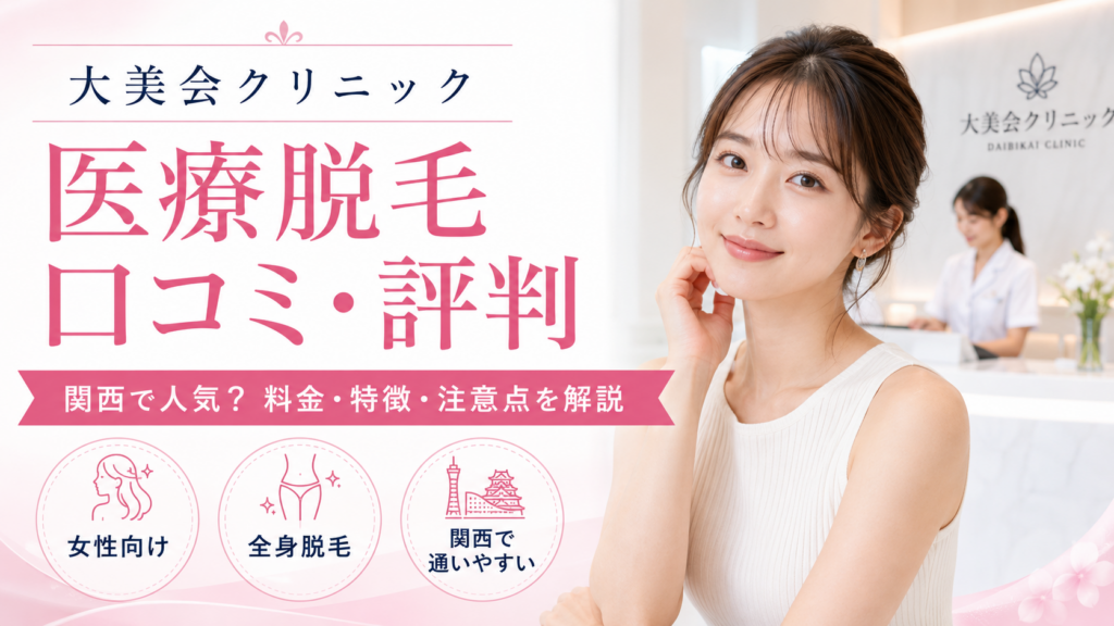 大美会クリニックの医療脱毛の口コミ評判は？関西で人気の女性向け全身脱毛の料金・効果・注意点を徹底解説